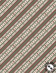 Wilmington Prints Woodland Snowmen Ticking Stripe Cream Wilmington Prints Woodland Snowmen Ticking Stripe Cream