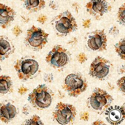 QT Fabrics Autumn Spice Turkey Toss Cream