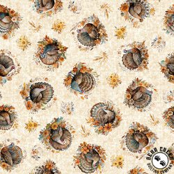 QT Fabrics Autumn Spice Turkey Toss Cream QT Fabrics Autumn Spice Turkey Toss Cream
