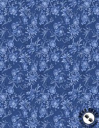 Wilmington Prints Chateau Bleu Whispy Floral Blue