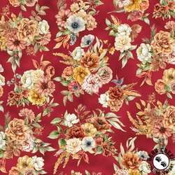 Hoffman Fabrics Harvest Bouquet Florals Cranberry Hoffman Fabrics Harvest Bouquet Florals Cranberry