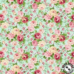 Henry Glass Serene Garden Master Floral Aqua Henry Glass Serene Garden Master Floral Aqua