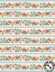Wilmington Prints Blushing Meadow Border Stripe Multi Wilmington Prints Blushing Meadow Border Stripe Multi