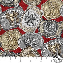 Northcott Cowboy Blues Buckles Red/Multi