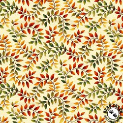 Studio E Fabrics Autumn Fields Vine Leaves Cream