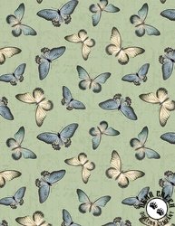 Wilmington Prints Garden Grace Butterfly Toss Sage Wilmington Prints Garden Grace Butterfly Toss Sage