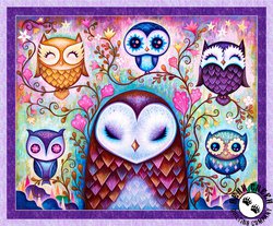 P&B Textiles Hootie Patootie Owl Family Panel