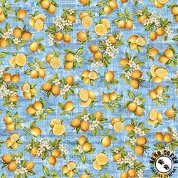 QT Fabrics Citrus Bliss Lemons Lt. Blue QT Fabrics Citrus Bliss Lemons Lt. Blue