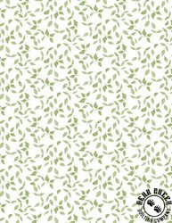 Wilmington Prints Winsome Critters Leaf Toss White/Green