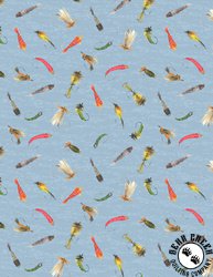 Wilmington Prints Gone Fishing Lure All Over Blue