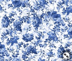 Maywood Studio Blue Belle Large Floral White