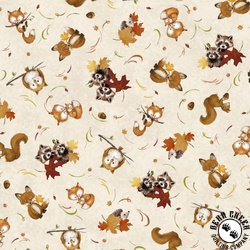 P&B Textiles Fall Friends Tossed Forest Friends Cream P&B Textiles Fall Friends Tossed Forest Friends Cream