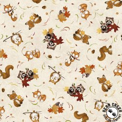 P&B Textiles Fall Friends Tossed Forest Friends Cream