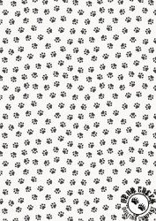 Lewis and Irene Fabrics Purrfect Book Club Paws Black on White Lewis and Irene Fabrics Purrfect Book Club Paws Black on White