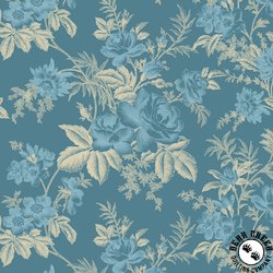 Marcus Fabrics Cottage Florals Toile Blue