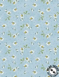 Wilmington Prints Blushing Meadow Floral Toss Blue