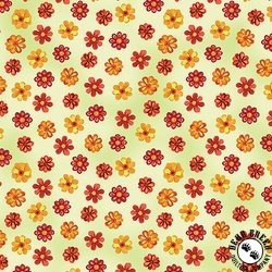 Benartex Farm Feathered Folk Flowers Green Benartex Farm Feathered Folk Flowers Green
