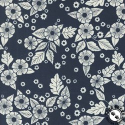 Moda Field of Flowers Floral Scatter Navy
