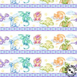 In The Beginning Fabrics Dragon Friends Border Stripe Multi