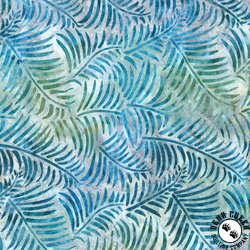 Riley Blake Designs Expressions Batiks Toes in the Sand Palms Smoky Teal