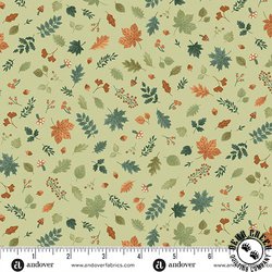 Andover Fabrics Hello Autumn Foliage Cascade Green