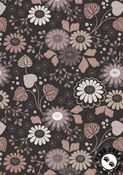 Lewis and Irene Fabrics Wide Widths 108 Inch Wide Backing Fabric Floral Dark Earth