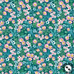 Michael Miller Fabrics Flower Lake Cornflower by Lake Marine