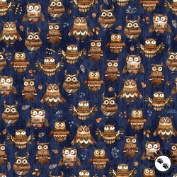 QT Fabrics Bearsville Owls Navy QT Fabrics Bearsville Owls Navy