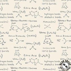 Blank Quilting Science Lab Molecular Formulas Ivory Blank Quilting Science Lab Molecular Formulas Ivory