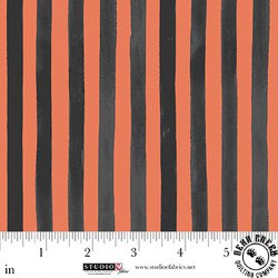 Studio E Fabrics Paranormal Parade Stripe Black/Orange