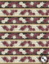 Wilmington Prints Crimson Blooms Border Stripe Wilmington Prints Crimson Blooms Border Stripe