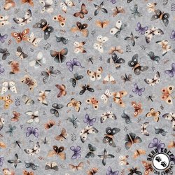 QT Fabrics Night Owls Moths Gray QT Fabrics Night Owls Moths Gray