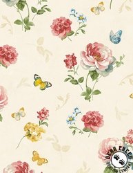 Wilmington Prints Blushing Meadow Large Floral Cream