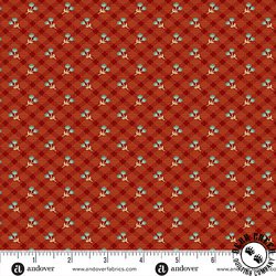 Andover Fabrics Autumn Woods Harvest Check Red