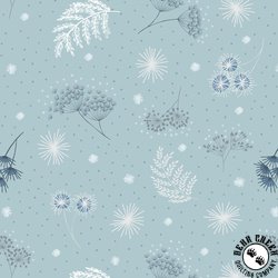 Lewis and Irene Fabrics The Secret Winter Garden Flannel Frosted Garden Mist Blue