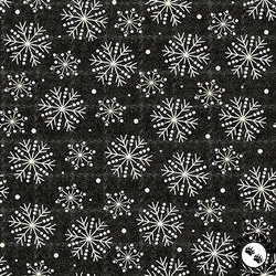 Maywood Studio Holly Jolly Flannel Snowflakes Black