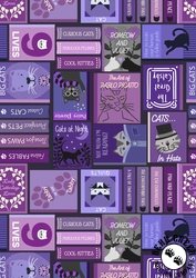Lewis and Irene Fabrics Purrfect Book Club Cat Book Covers Purple Lewis and Irene Fabrics Purrfect Book Club Cat Book Covers Purple