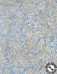 Wilmington Prints Del Mar Batiks Bamboo Leaves Blue/Orange