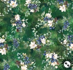 Hoffman Fabrics Forest Fawn Berries and Pinecones Garden Hoffman Fabrics Forest Fawn Berries and Pinecones Garden