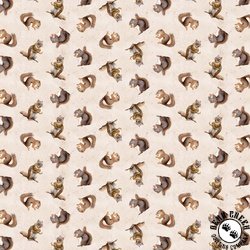 Clothworks The Secret Life of Squirrels III Squirrels Light Khaki Clothworks The Secret Life of Squirrels III Squirrels Light Khaki