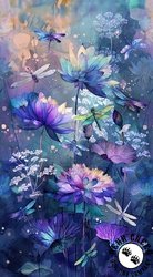 Timeless Treasures Dragonfly Mist Panel Multi
