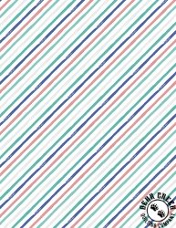 Wilmington Prints Darlin' Garden Stripes White