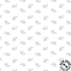 Henry Glass Quilter's Flour VI Curlicue Hearts White on White