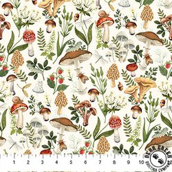 Northcott Wild Harvest Mushrooms Cream Northcott Wild Harvest Mushrooms Cream