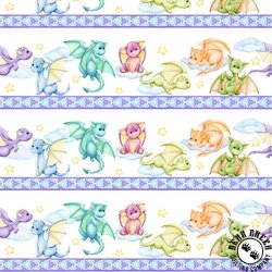 In The Beginning Fabrics Dragon Friends Border Stripe Multi