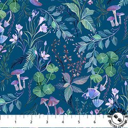 Figo Fabrics Full Moon Leaves Teal