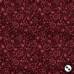 QT Fabrics Hearts and Hugs Hearts and Scroll Garnet QT Fabrics Hearts and Hugs Hearts and Scroll Garnet