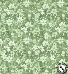 QT Fabrics Hunny Bunny Tonal Floral Green