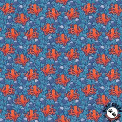 Andover Fabrics Deep Blue Sea Octopus Dark Blue Andover Fabrics Deep Blue Sea Octopus Dark Blue
