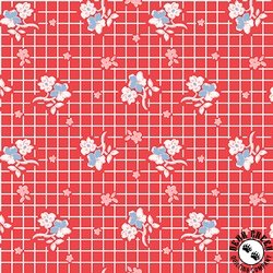 Maywood Studio Dilly Dally Floral Grid Red Maywood Studio Dilly Dally Floral Grid Red